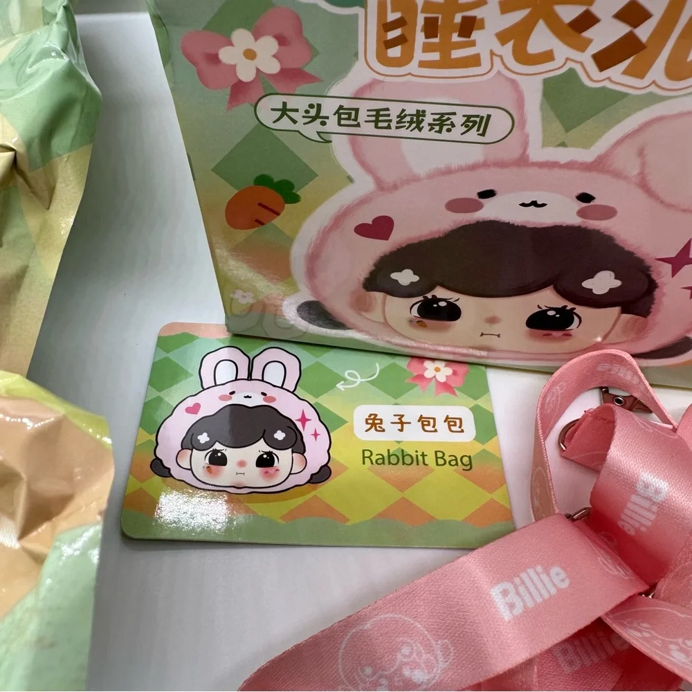 New Baby Billie Big Head Bag Soft Toy Series Confirmed Pink Rabbit With Strap